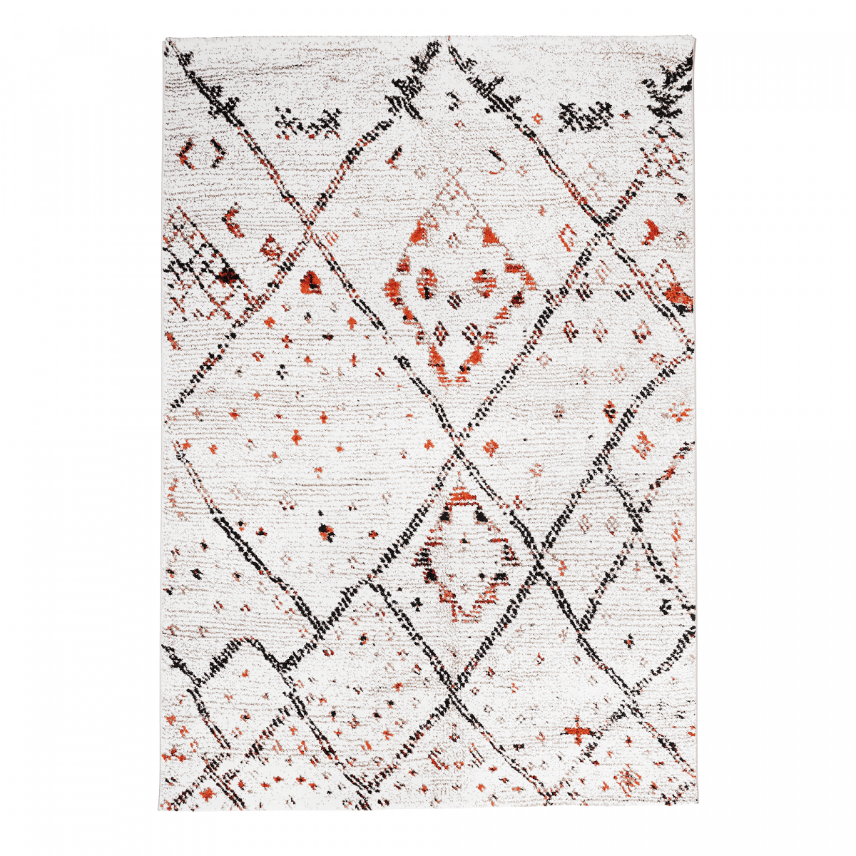 Tapis salon et chambre tissé motif berbère LYN8 MORA
