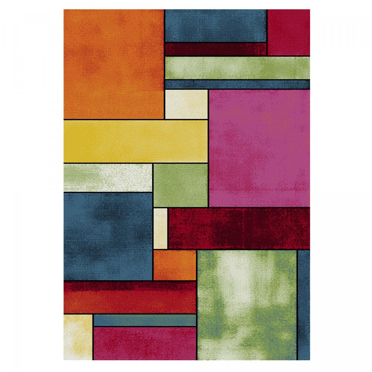 Tapis salon et chambre tissé motif géométrique LYN8 GEOME